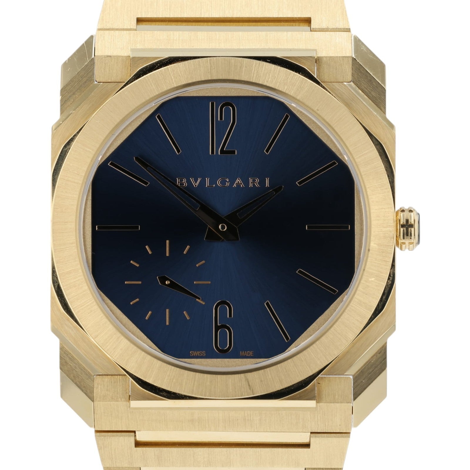 Bulgari Octo Finissimo Blue Dial 18k Yellow Gold 40mm Automatic Mens 103812
