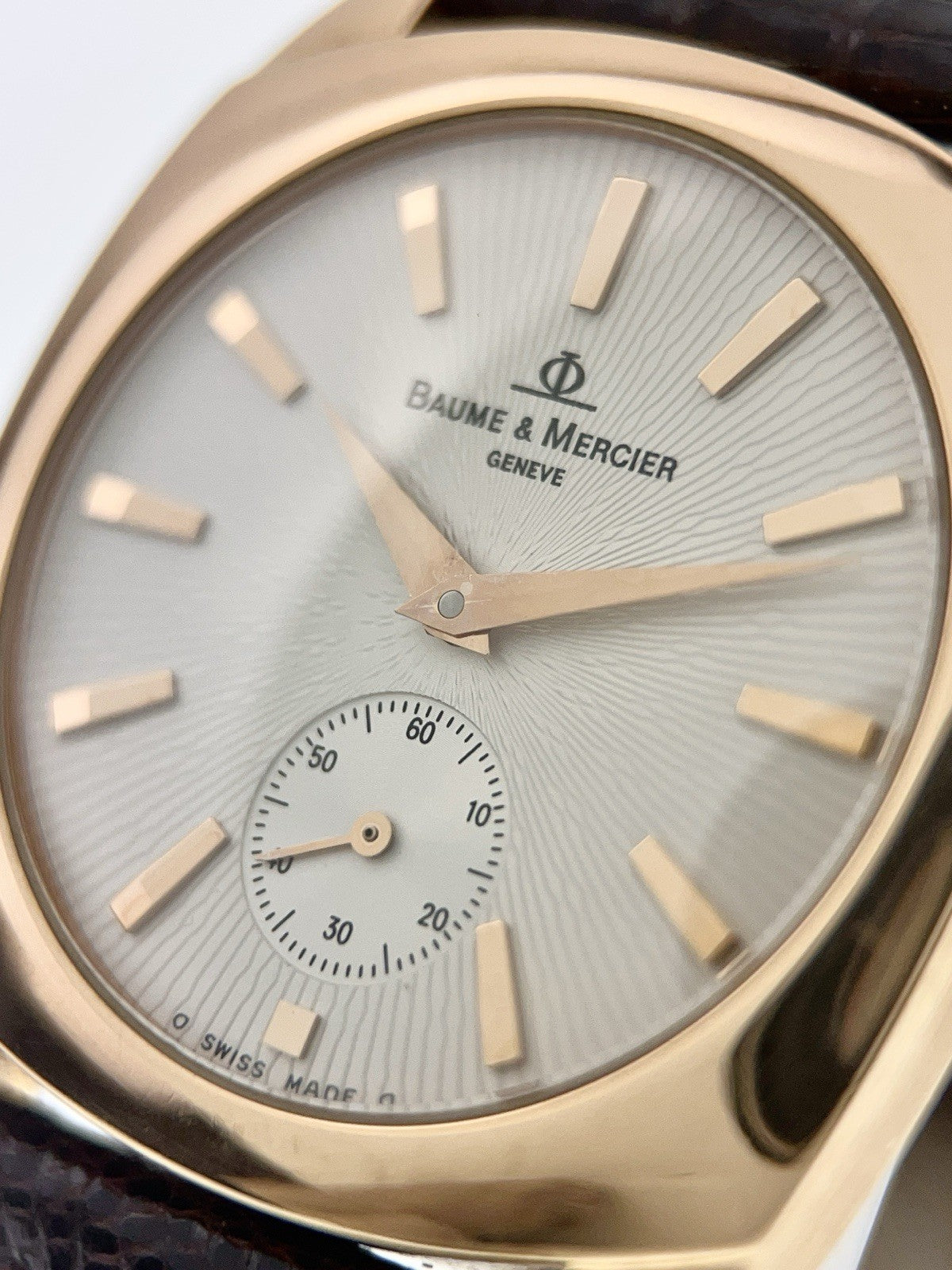 Baume & Mercier 18k Rose Gold Silver Dial 33mm Manual Wind Men’s Watch 2823210