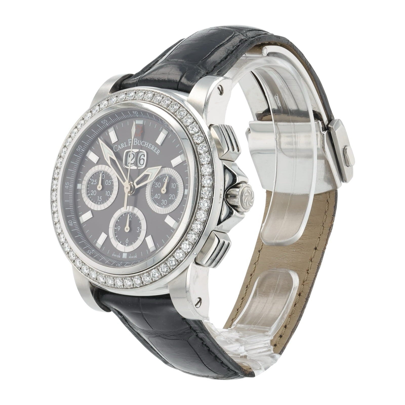 Carl F Bucherer Patravi Stainless Steel Black Dial 40mm Automatic Mens 10611.08