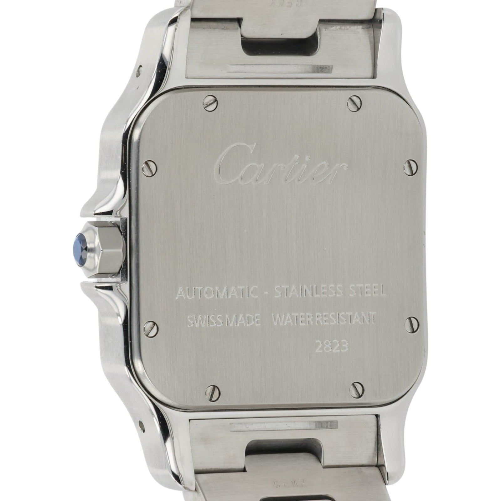 Cartier Santos Galbee Stainless Steel Silver Dial 32mm Automatic Mens Watch 2823