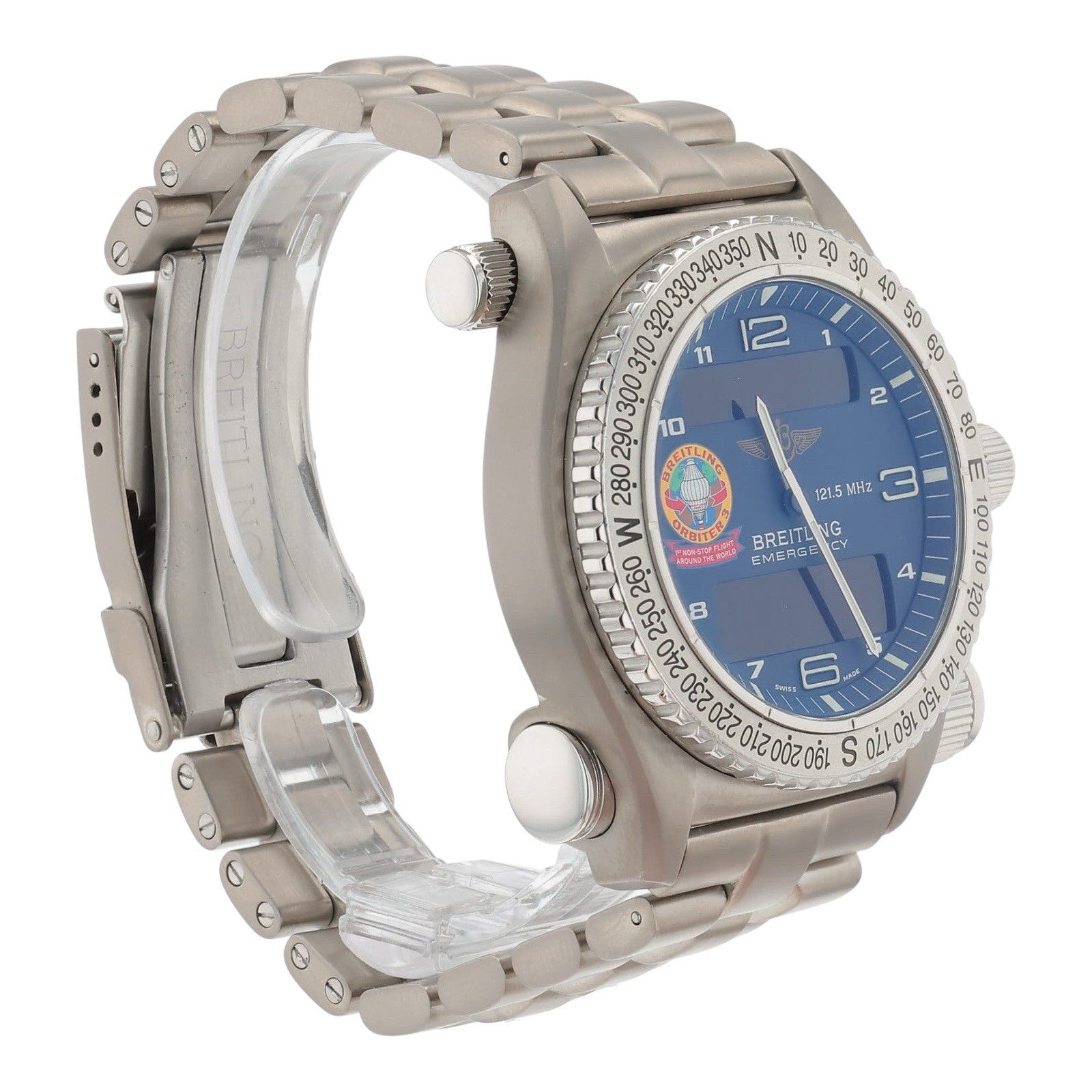 Breitling Emergency Titanium Blue Dial 43mm Quartz Movement Mens Watch E56321