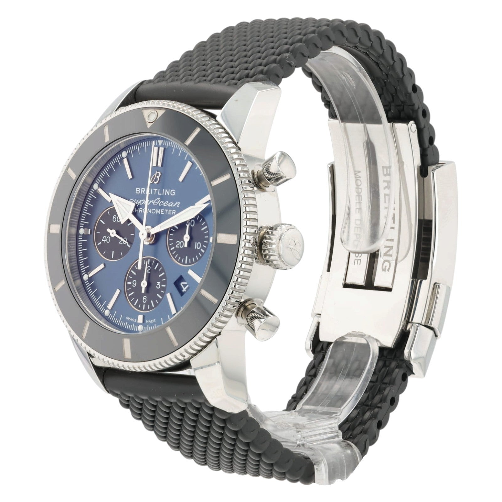 Breitling SuperOcean Blue Dial Stainless Steel 44mm Automatic Mens Watch AB0162