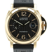 Panerai Luminor Marina Black Carbon Dial 18k Yellow Gold 44mm Automatic PAM00140