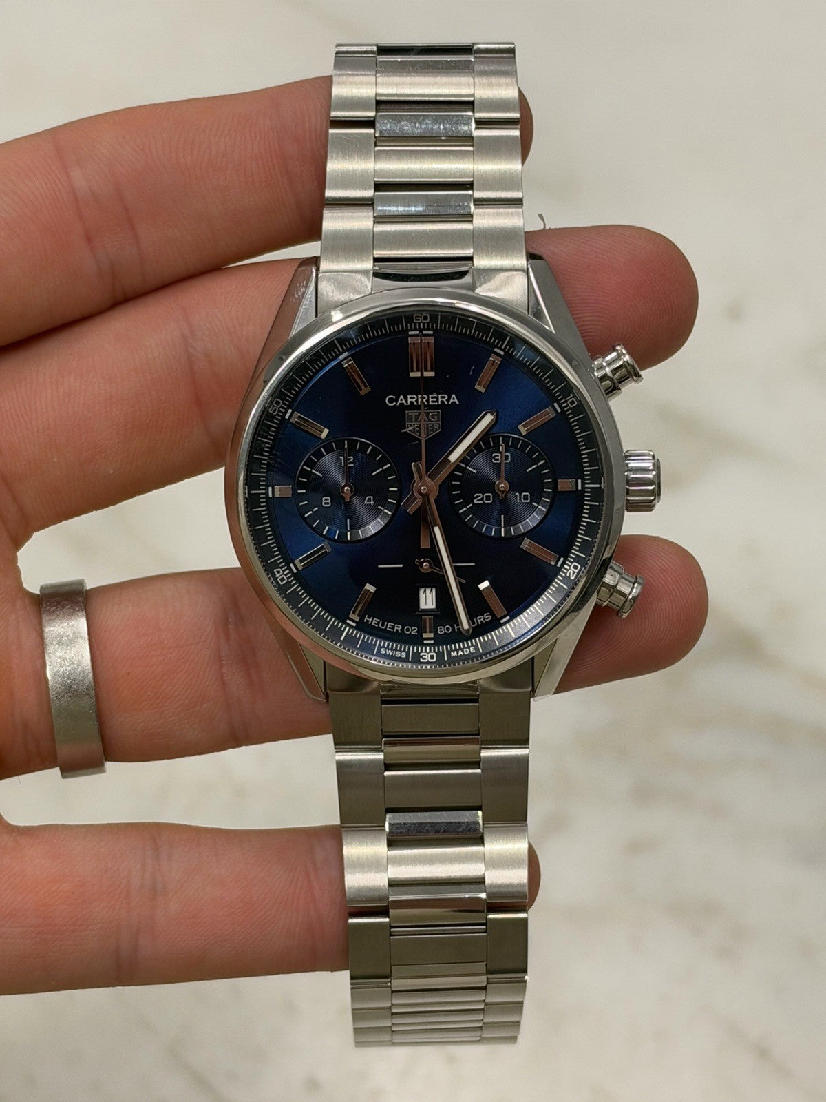Tag Heuer Chronograph Blue Dial Stainless Steel 42mm Automatic Watch CBN2011