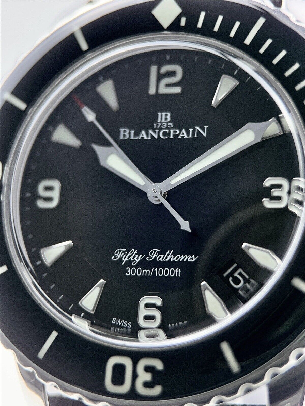 Blancpain Fifty Fathoms Steel Black 45mm Automatic Men’s Watch 5015 W/ Box