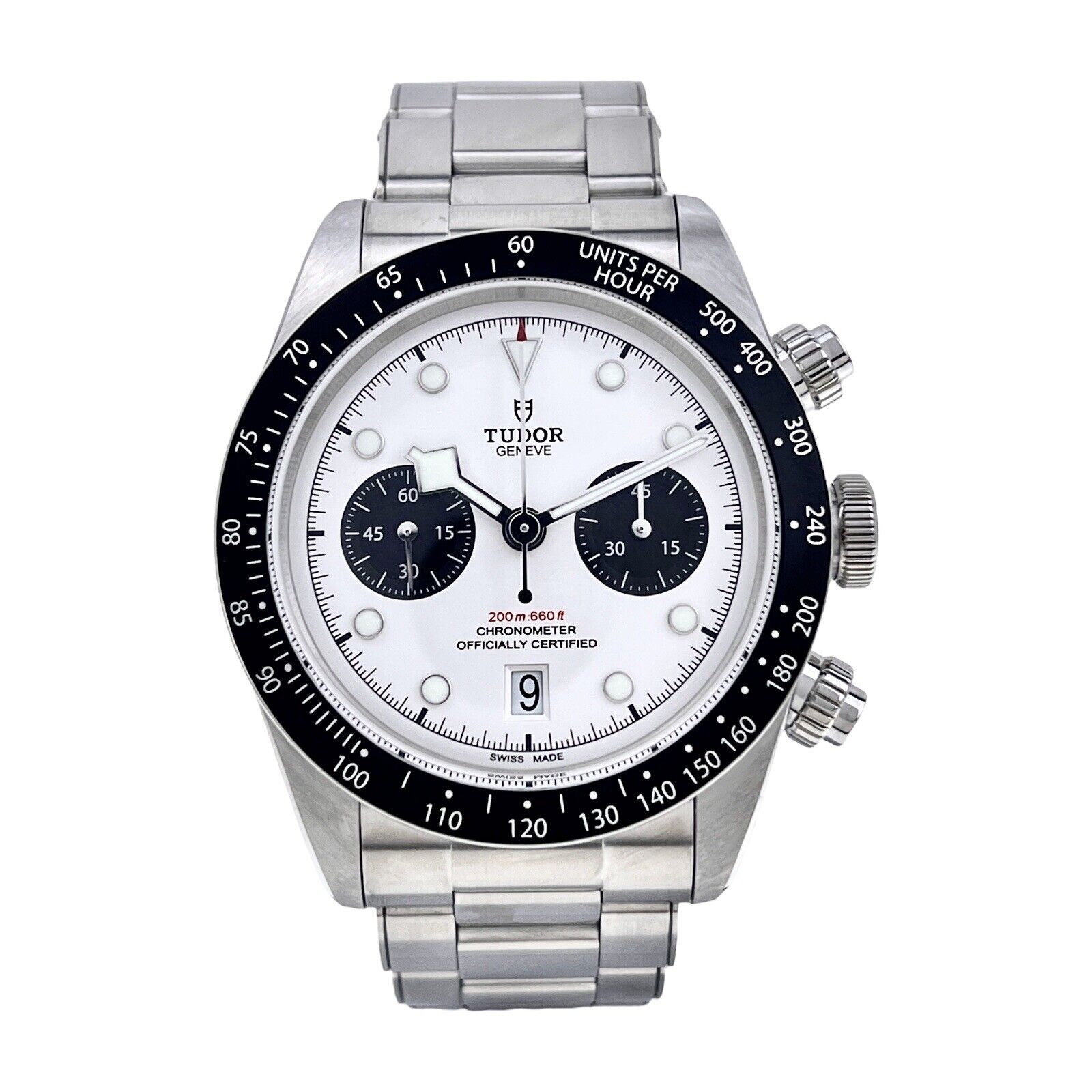 6/2023 TUDOR Black Bay Chronograph Stainless Steel Panda Men's Watch 79360N