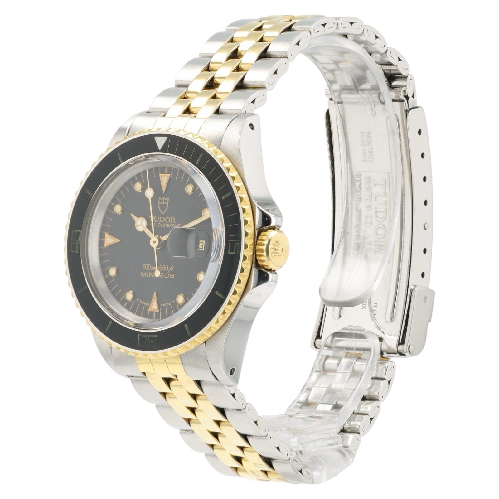 Tudor Mini Sub Black Dial Gold & Steel 33mm Automatic Unisex Watch 73091