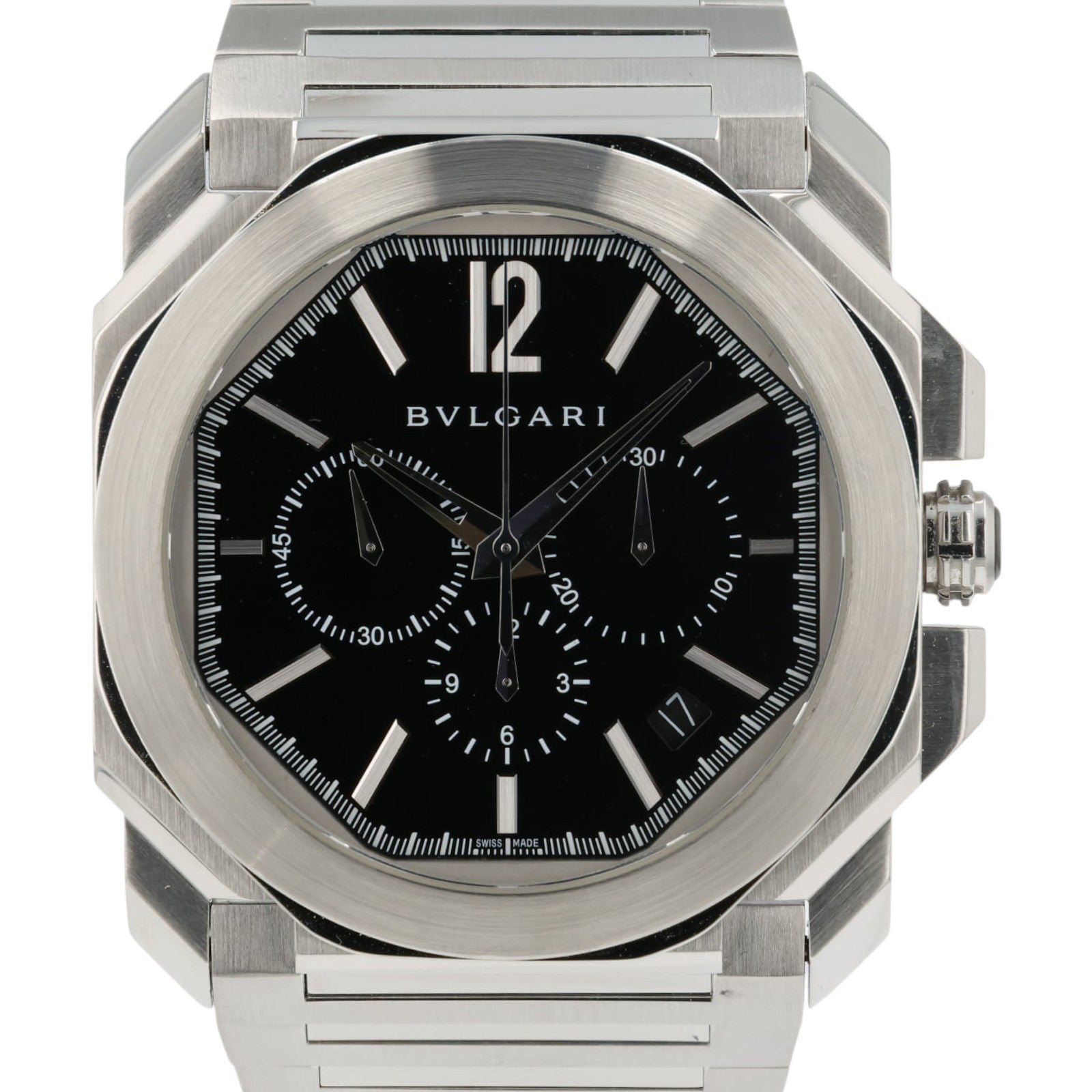 Bulgari Octo Chrono Black Dial Stainless Steel 41mm Automatic Mens BGO 41 S CH