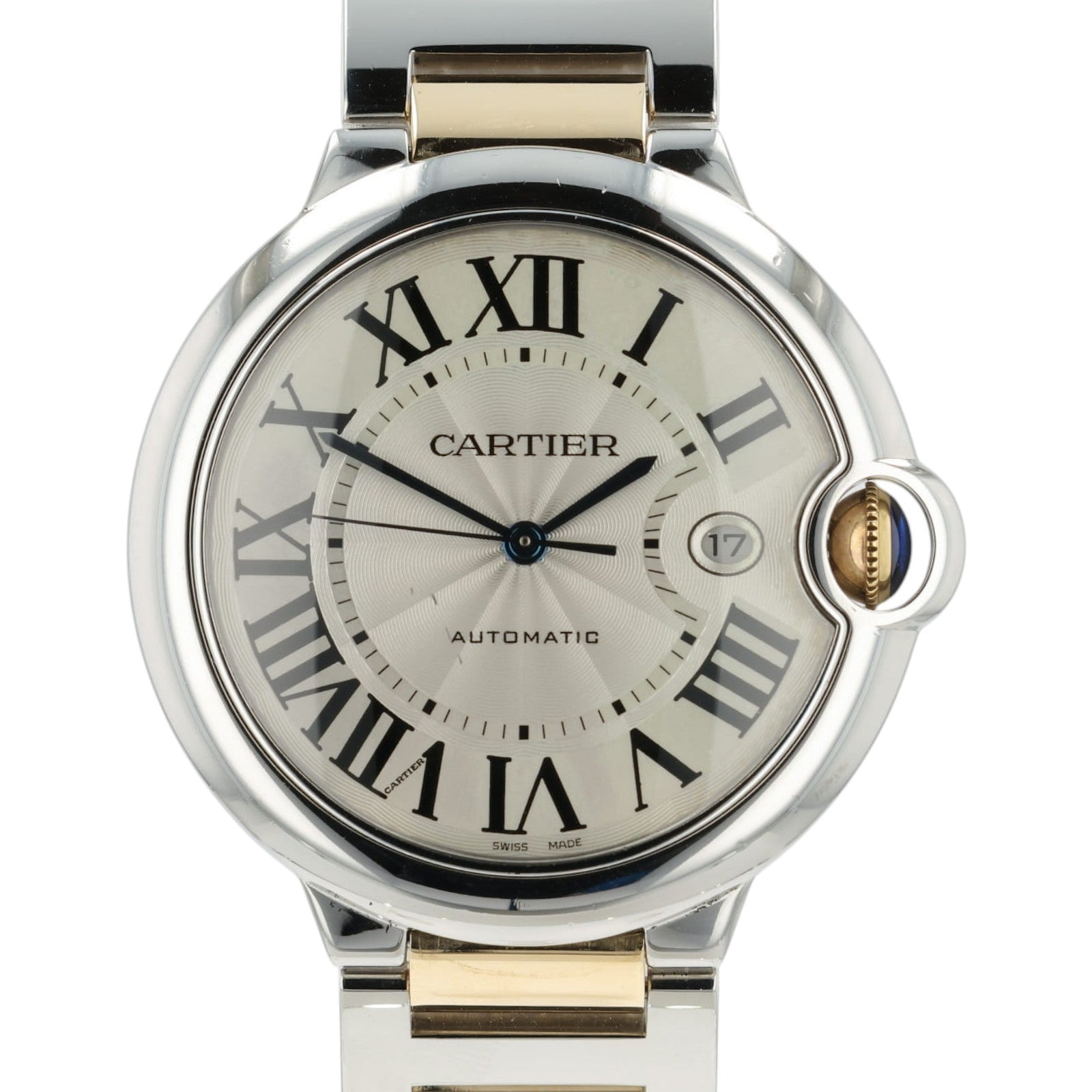 Cartier Ballon Blue Silver Dial 18k Yellow Gold & Steel 42mm Automatic W69009Z3