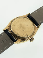 Rolex Oyster Precision 18k Yellow Gold Silver Dial 34mm Automatic Mens Watch