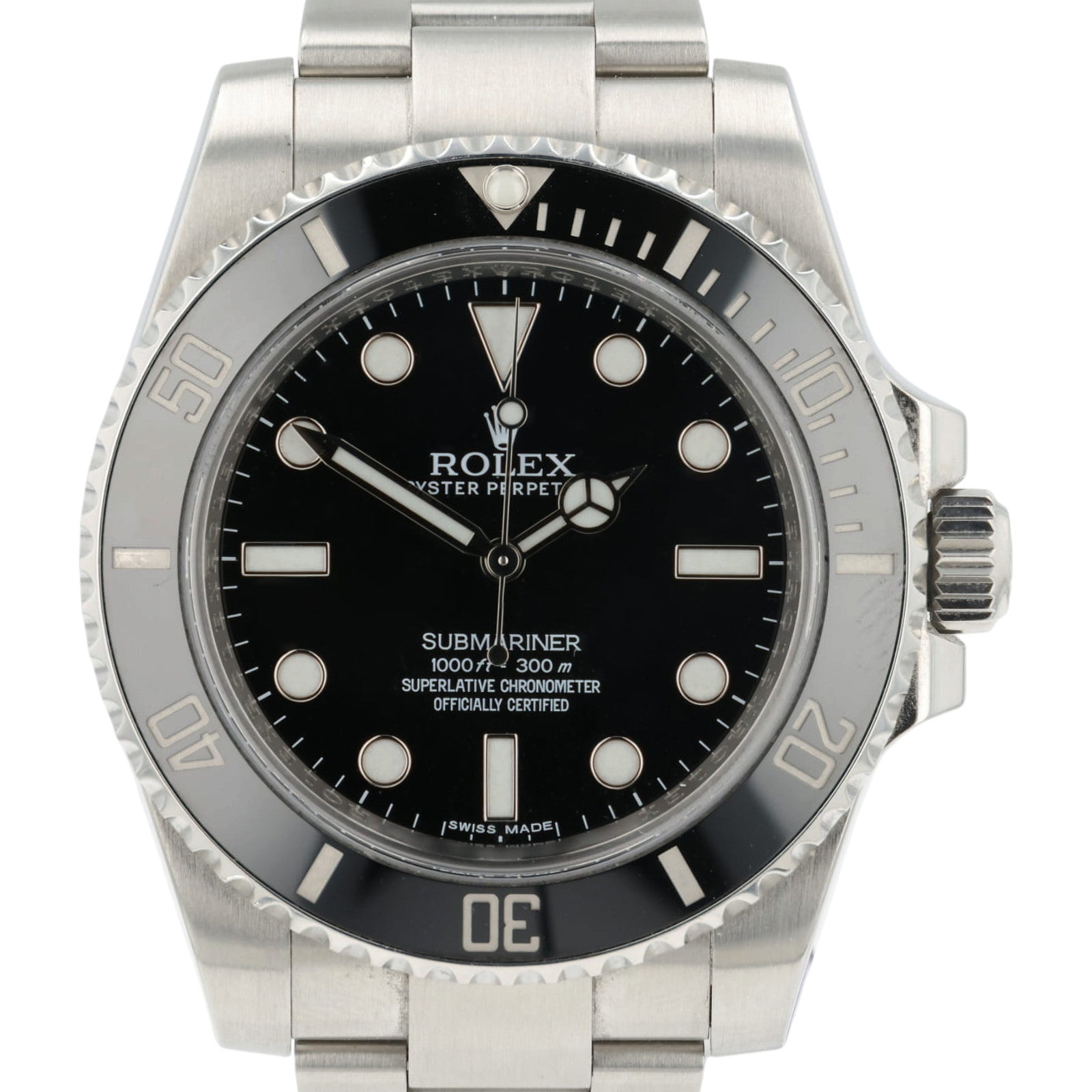 Rolex Submariner “No-Date” Black Dial Steel Oyster 40mm Automatic Mens 114060