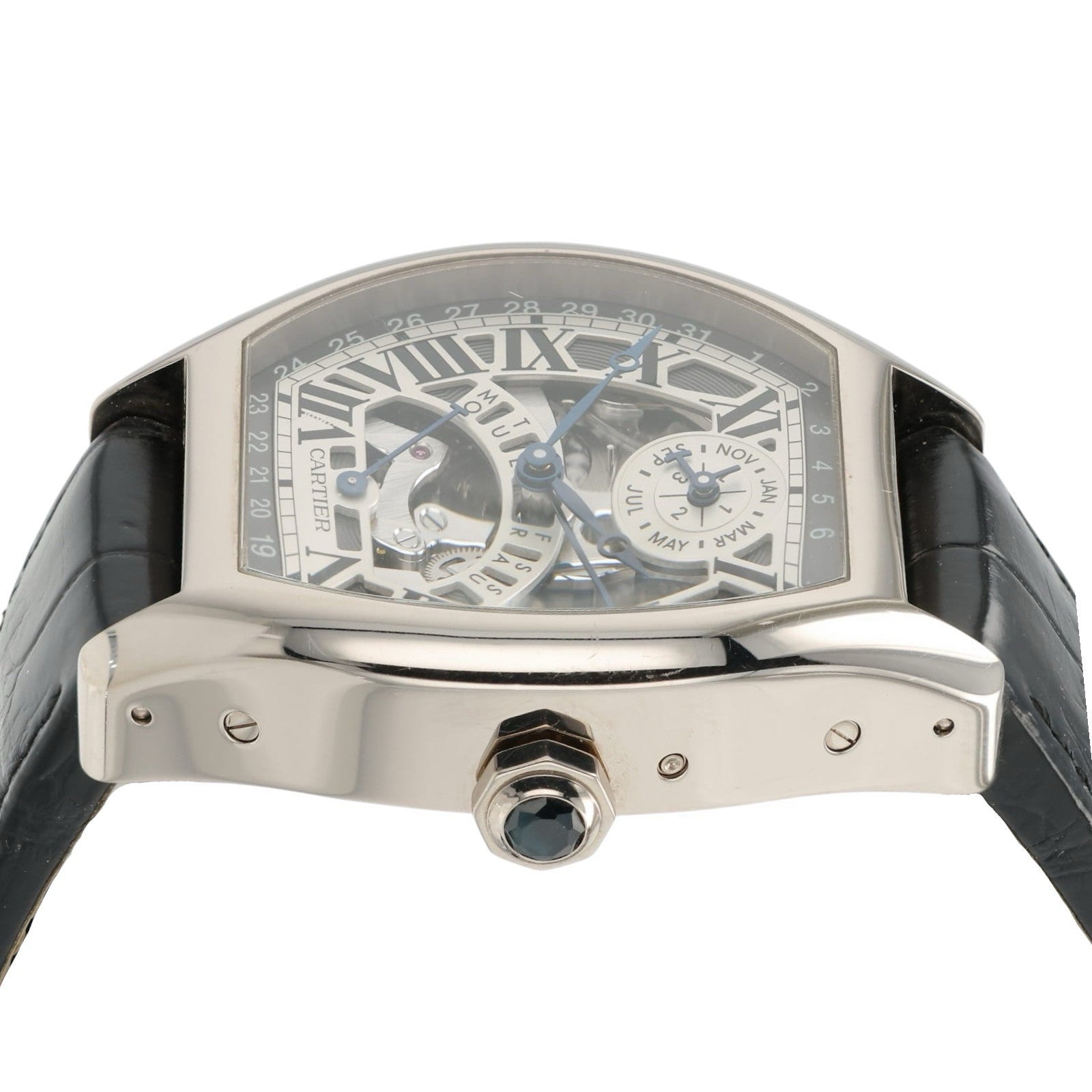 Cartier Tortue XL Perpetual Calendar 18k White Gold Auto Men’s Watch W1580048