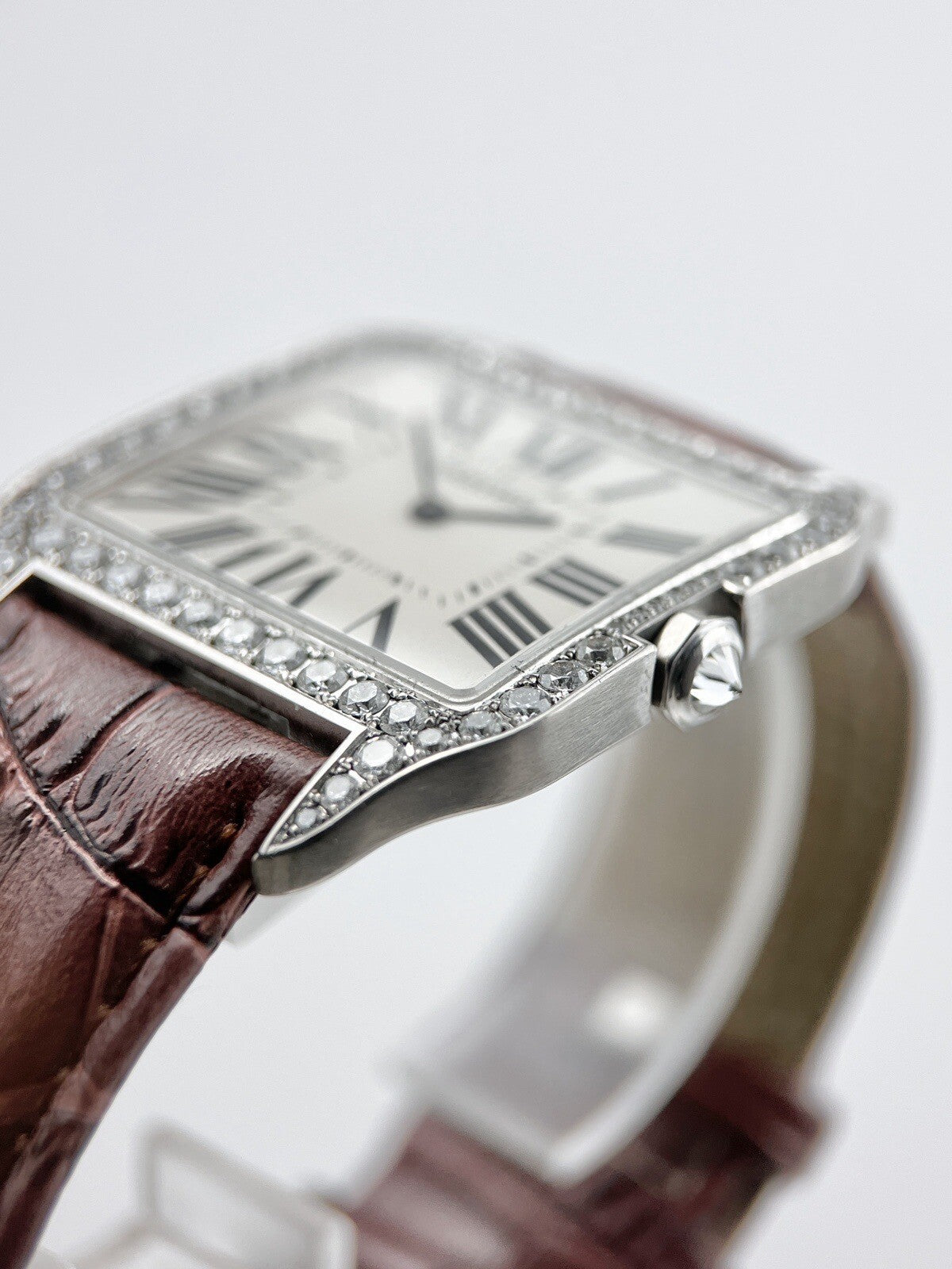Cartier Santos Dumont Manual Wind 35mm 18k White Gold - AM Diamonds