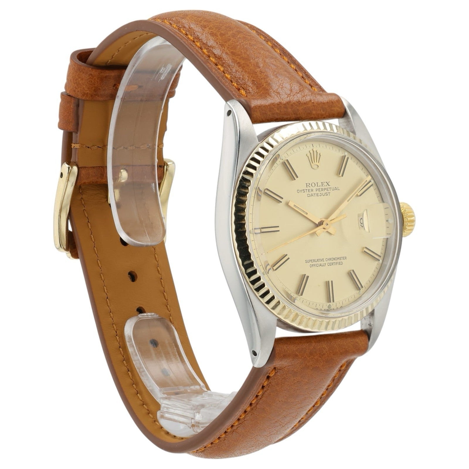 Rolex Datejust Gold Color Dial Steel & Gold Case 36mm Automatic Men Watch 1601