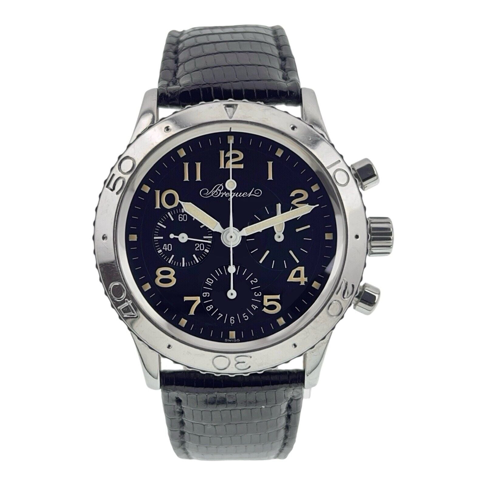 Breguet Type Stainless Steel Black Dial 39mm Automatic Movement Men’s Watch 3800