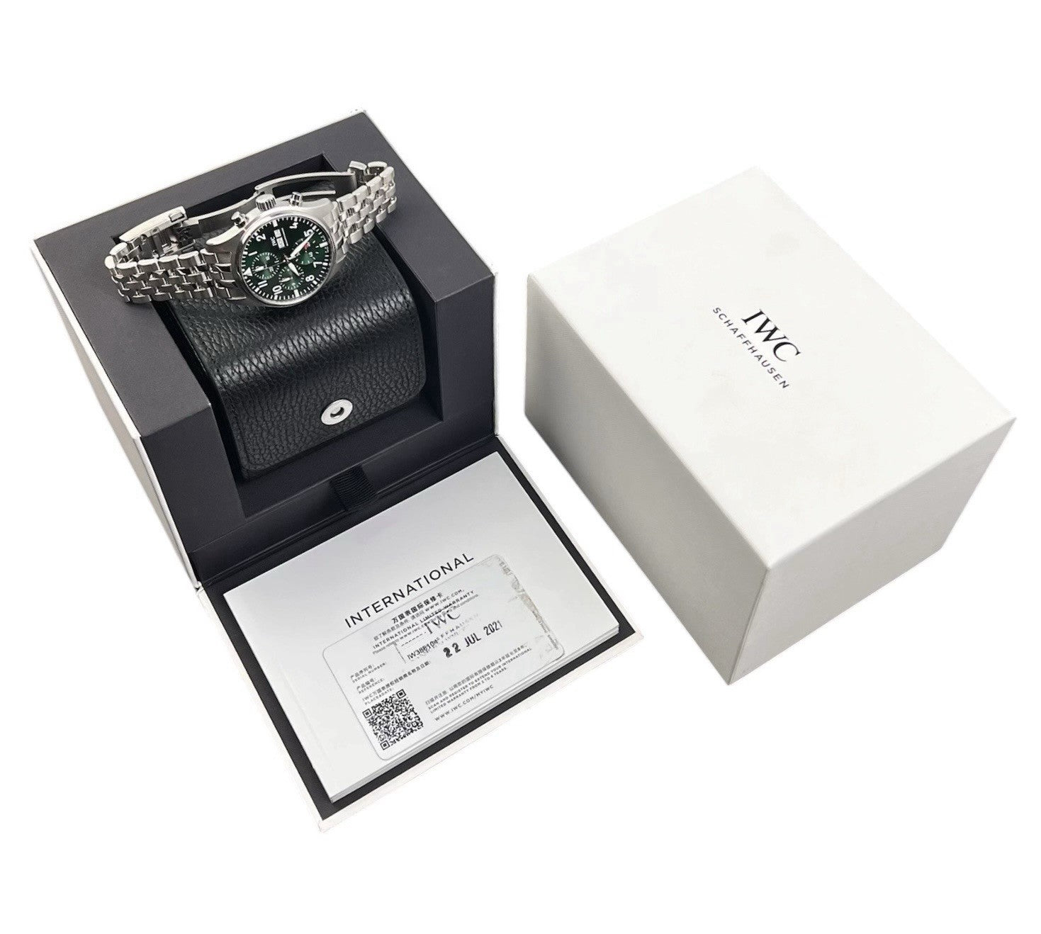 IWC Pilot Chrono Green Dial Stainless Steel 41mm Automatic Men’s Watch IW388104