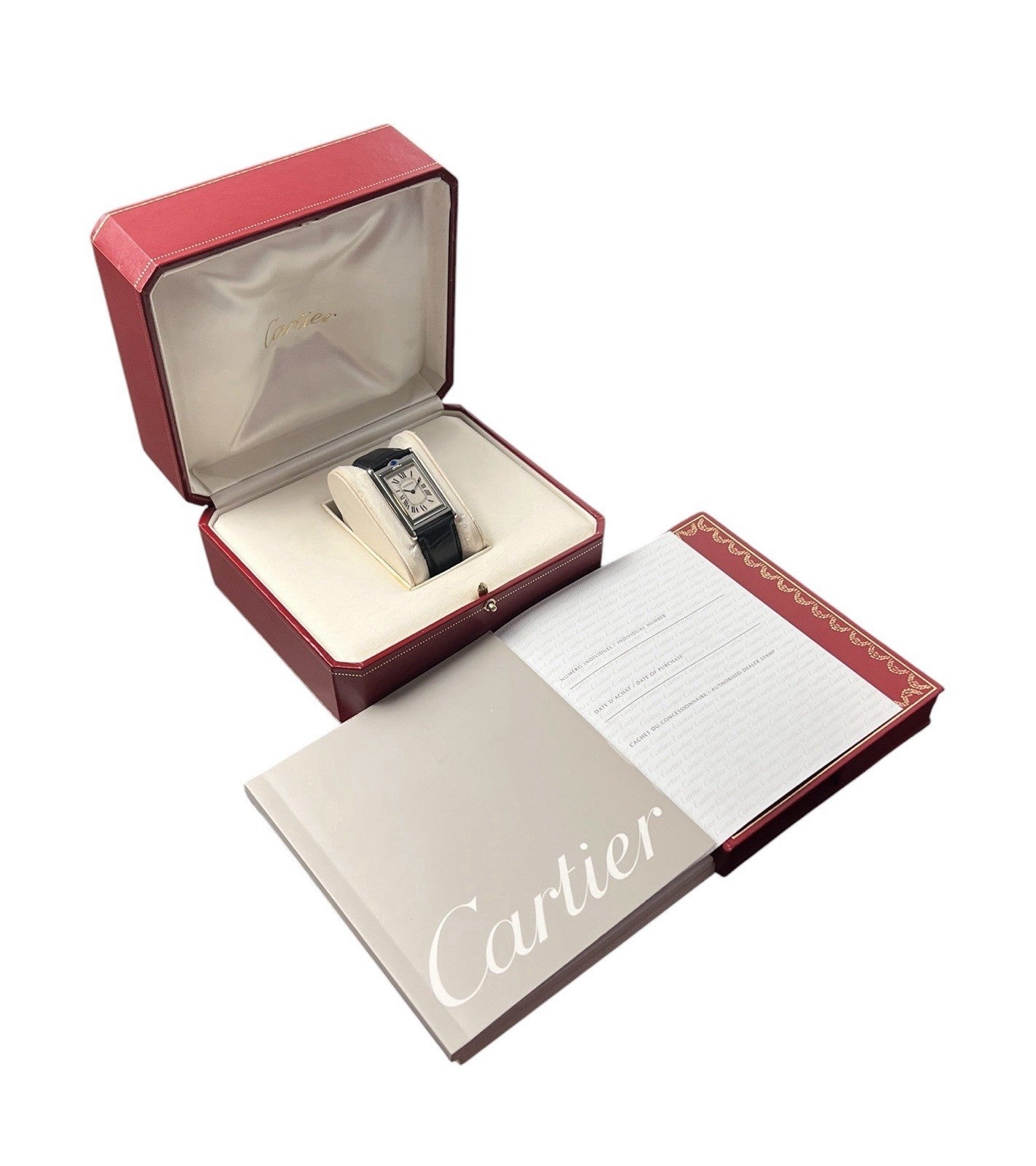 Cartier Tank Basculante White Dial Steel 25mm Manual Wind Men's Watch 2390