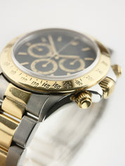 Rolex Daytona Gold & Steel Black Dial 40mm Automatic Movement Mens Watch 16523