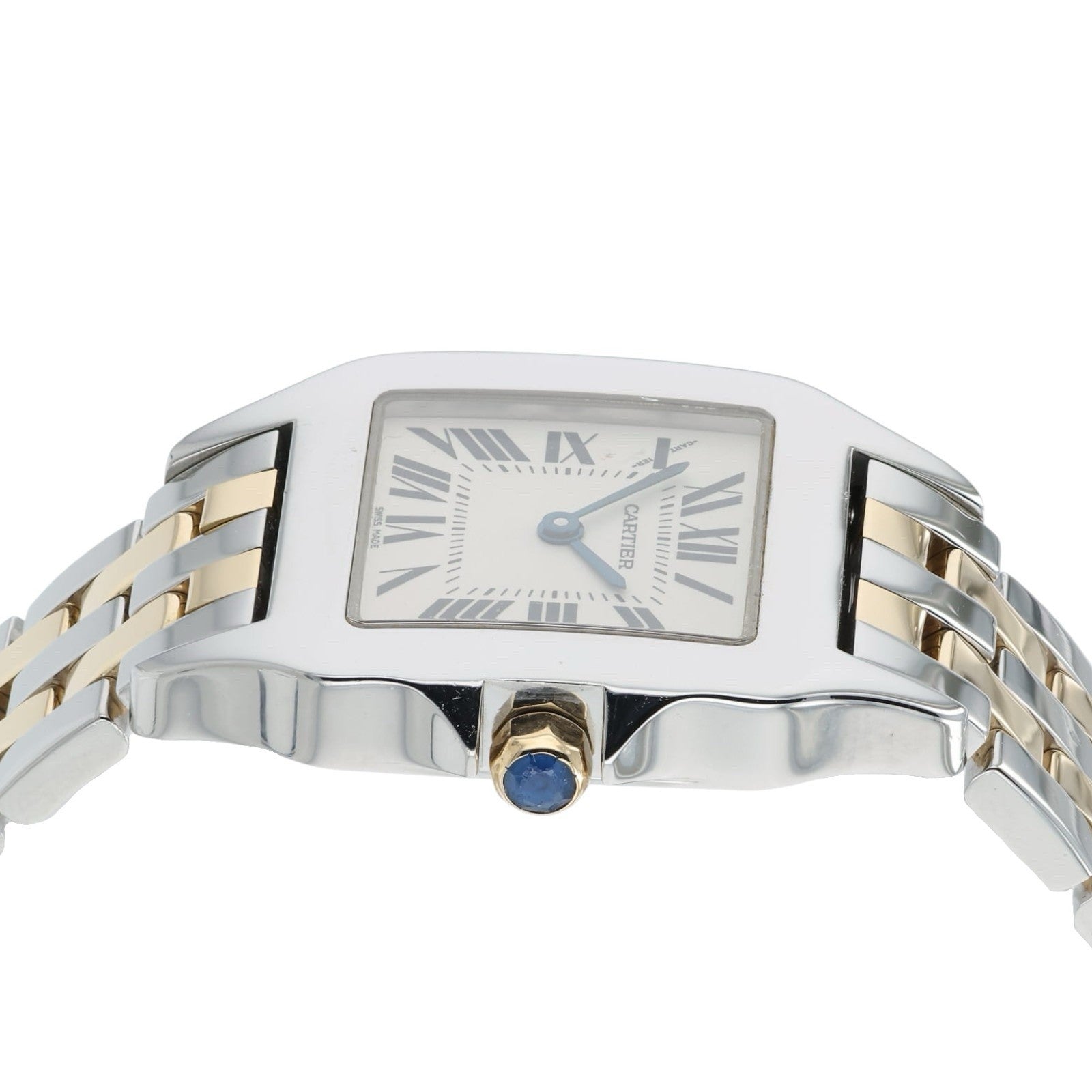 Cartier Santos Demoiselle Silver Dial Gold & Steel 27mm Quartz Women's W25067Z6