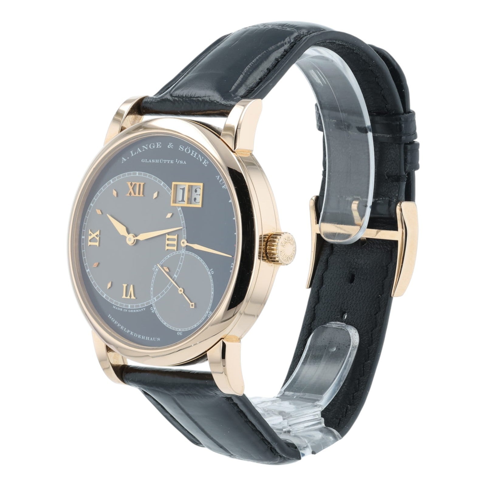 A. Lange & Sohne Grand Lange 1 Black Dial 18k Rose Gold 42mm Manual Mens 115.031
