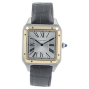 Cartier Santos Dumont Gold & Steel Silver Dial Manual Wind Men's Watch W2SA0034