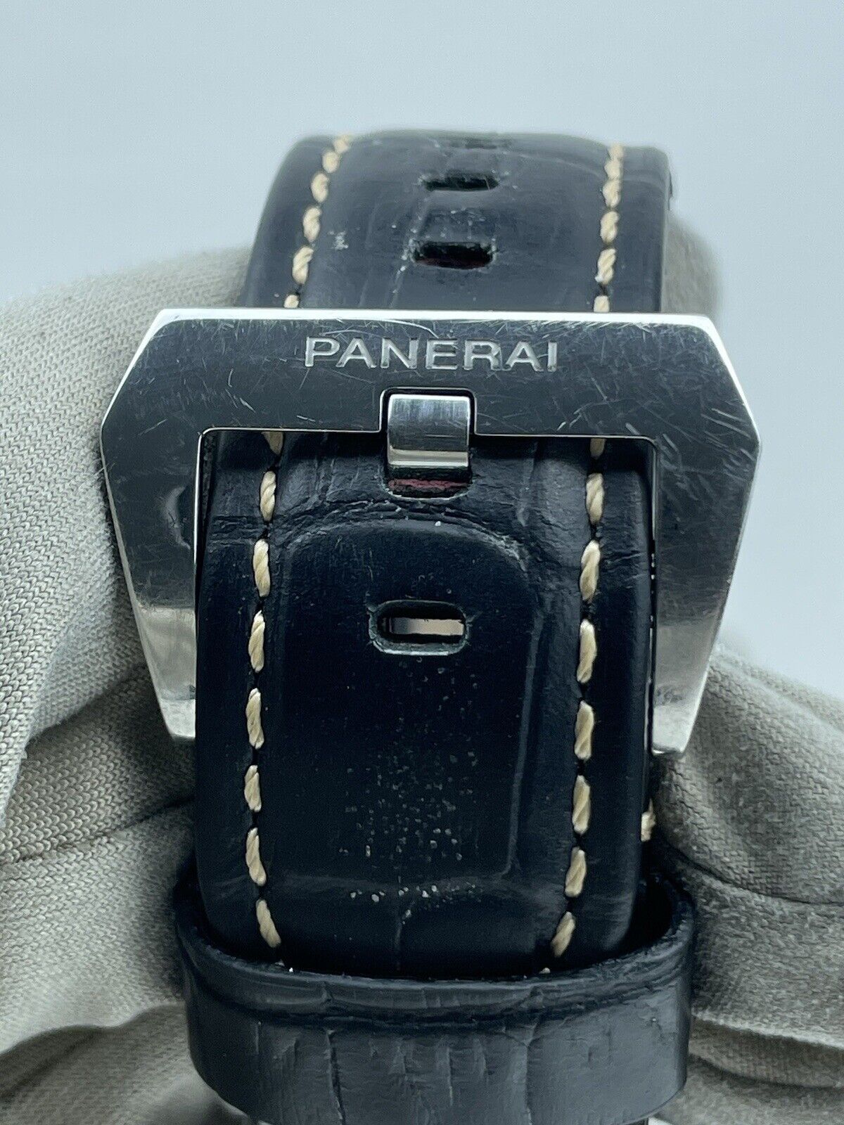 Panerai Radiomir 8 Days Stainless Steel Black Dial Hand Wind Mens