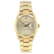 Rolex OP Date Champagne Dial Gold and Steel 34mm Automatic Unisex Watch 15505
