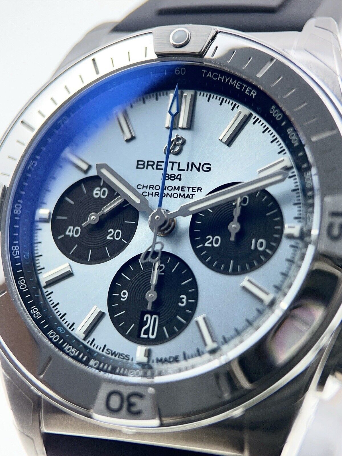 NEW Breitling Chronomat Ice Blue Steel 42mm Automatic Men’s Watch PB0134 - B/P