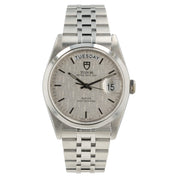 Tudor Prince Date Day Silver Linen Dial Steel 36mm Automatic Mens Watch 76200