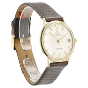 Omega Seamaster Deville Silver Dial 14k Solid Gold 34mm Automatic Mens 166.002