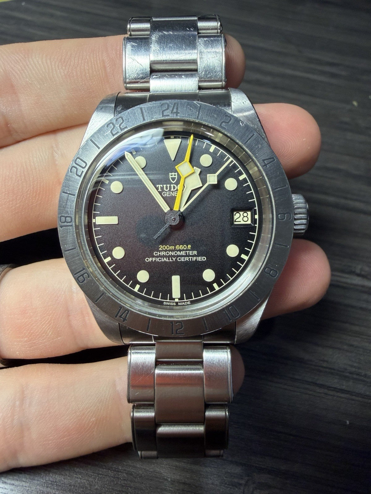 2022 Tudor Black Bay Pro Stainless Steel GMT Mens Black Dial Watch 79470