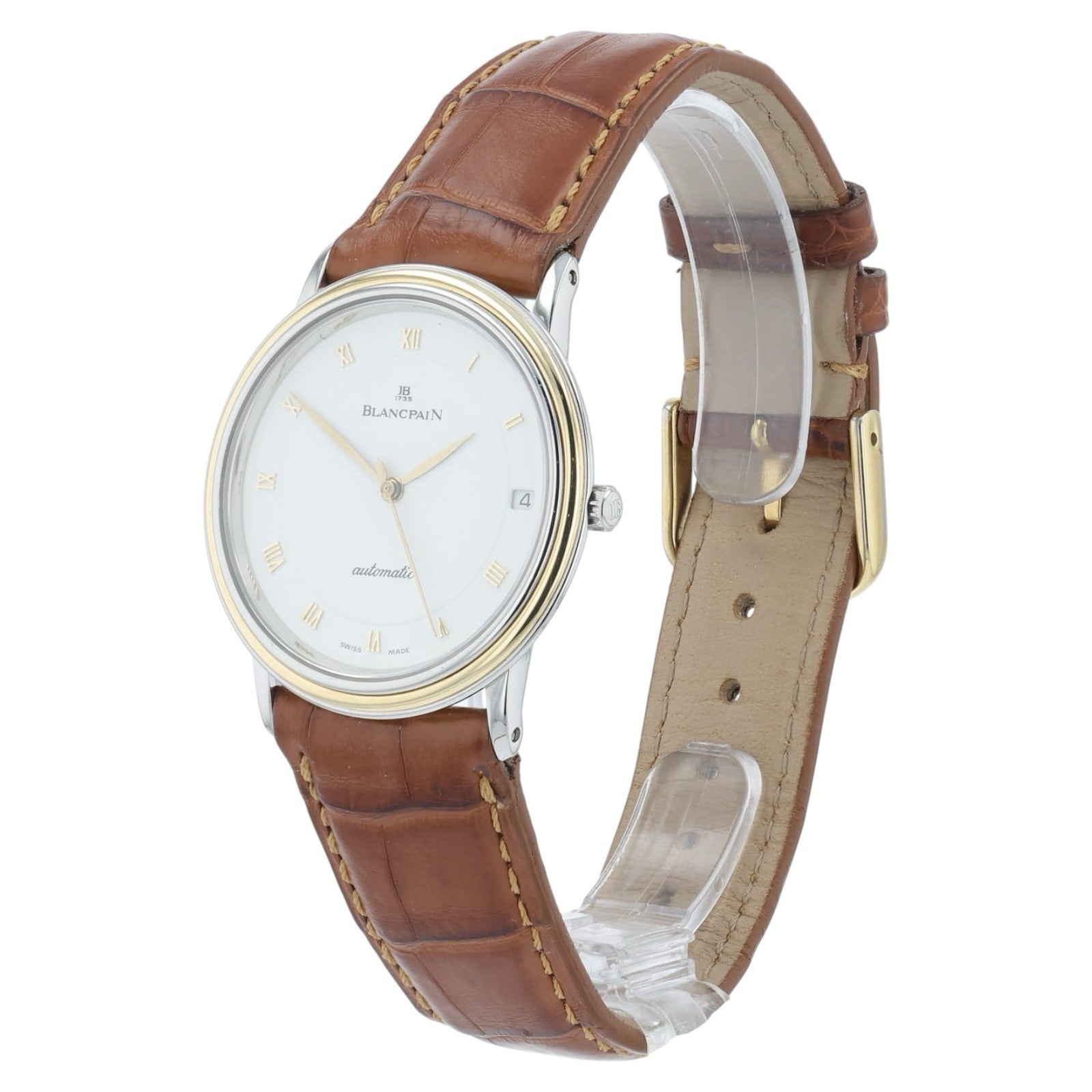 Blancpain Villeret Stainless Steel White Dial 34mm Automatic Mens Watch 9513