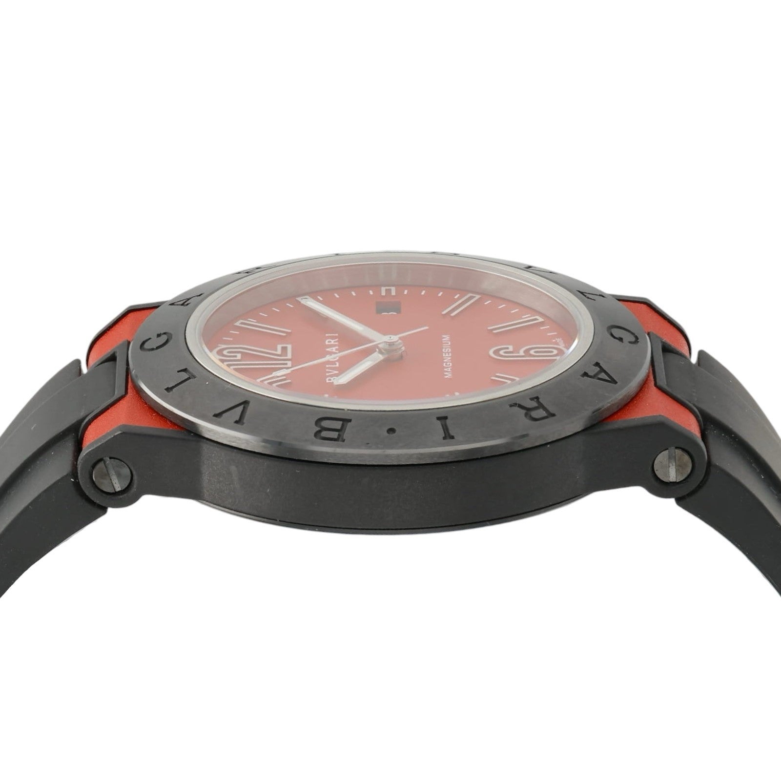 Bvlgari Diagono Magnesium Red Dial Steel 41mm Automatic Men’s Watch DG 41 SMC
