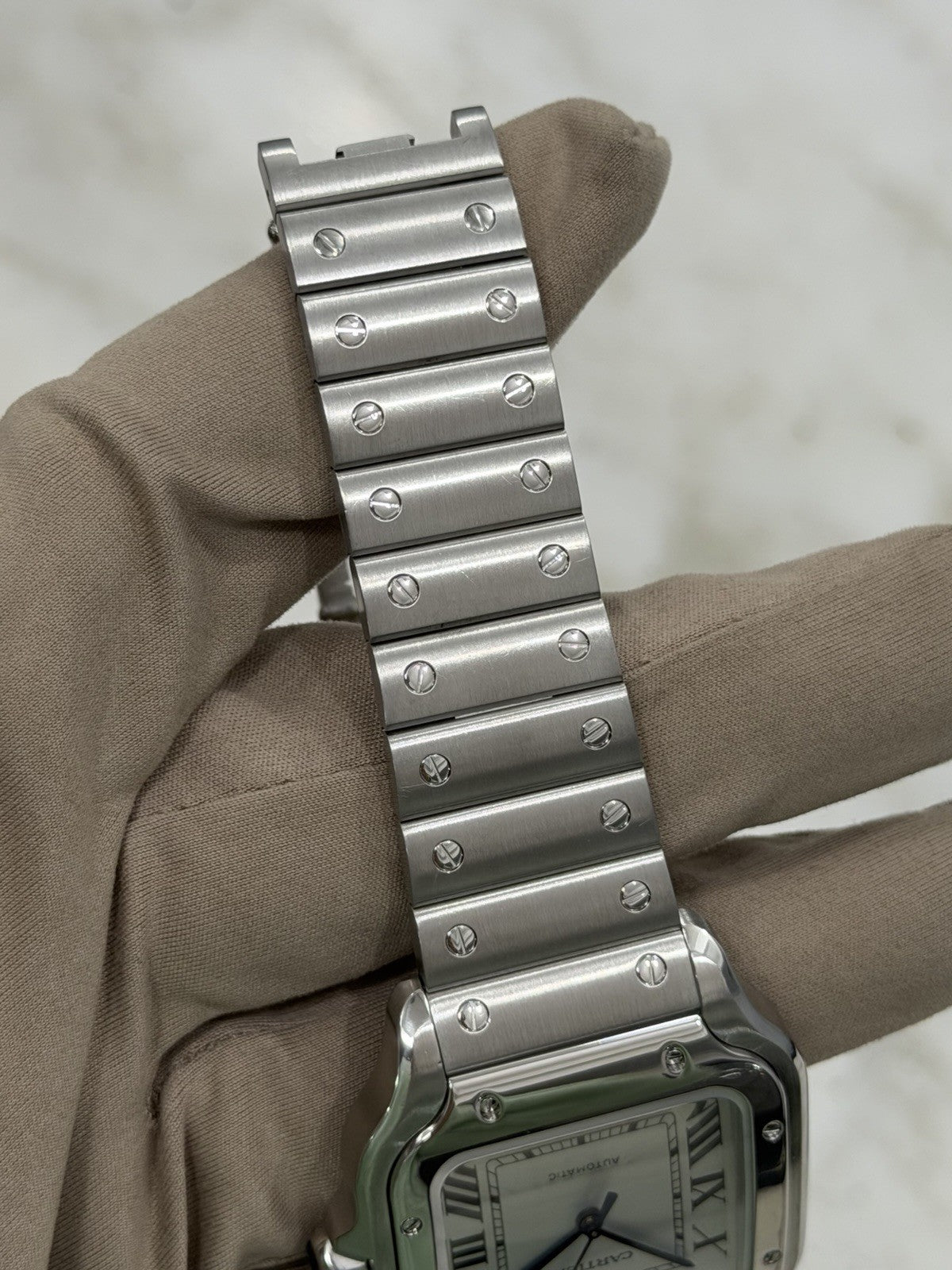 2022 Cartier Santos Large Steel Silver Dial 39mm Automatic Men's Watch WSSA0018