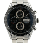 Tag Heuer Carrera Calibre Black Dial Stainless Steel 43mm Automatic Mens CV2A10