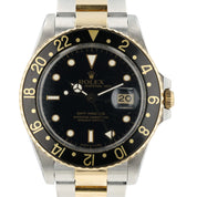 Rolex GMT Master Black Dial Gold & Steel 40mm Automatic Men's Watch 16753