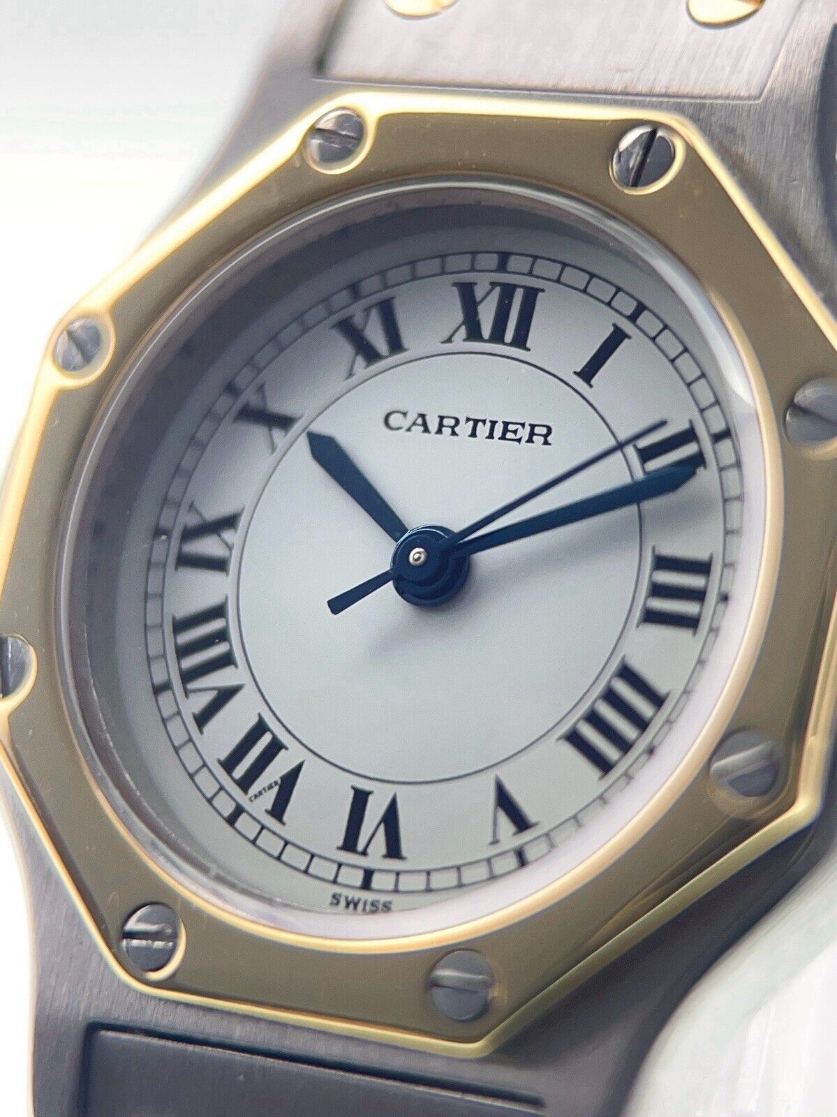 Cartier Santos Steel & Gold White Dial 30mm Automatic Women's Watch 187903