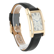 Cartier Tank Americaine 18k Yellow Gold Silver Dial 24mm Quartz Mens W26009C9