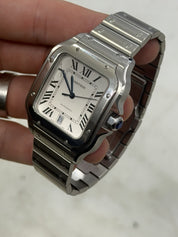Cartier Santos Silver Color Dial Stainless Steel 39x47mm Automatic Mens WSSA0009