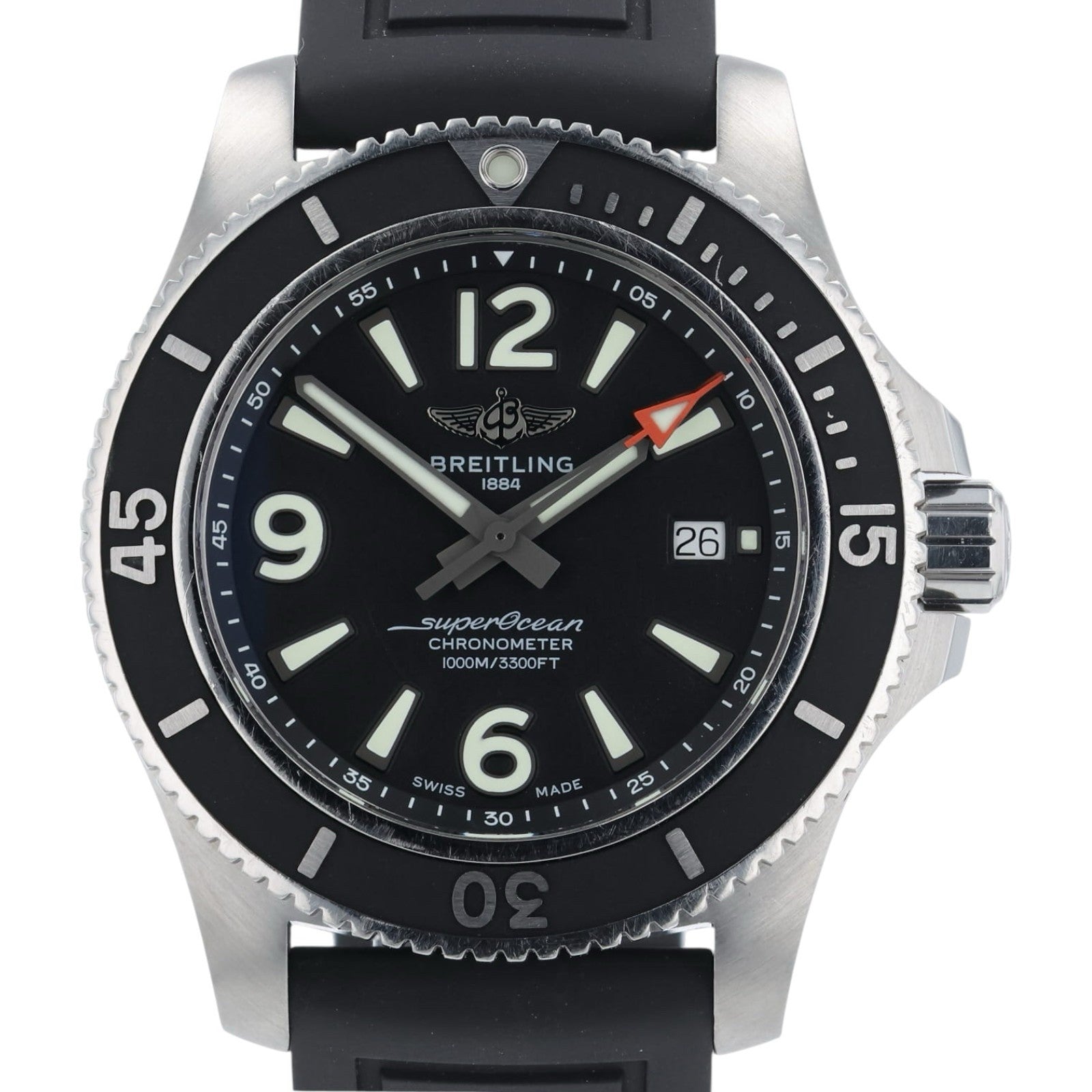 Breitling SuperOcean Black Dial Stainless Steel 44mm Automatic Mens Watch A1736