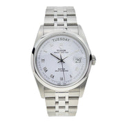 Tudor Prince Date Day Stainless Steel Roman 36mm Automatic Men’s Watch 76200