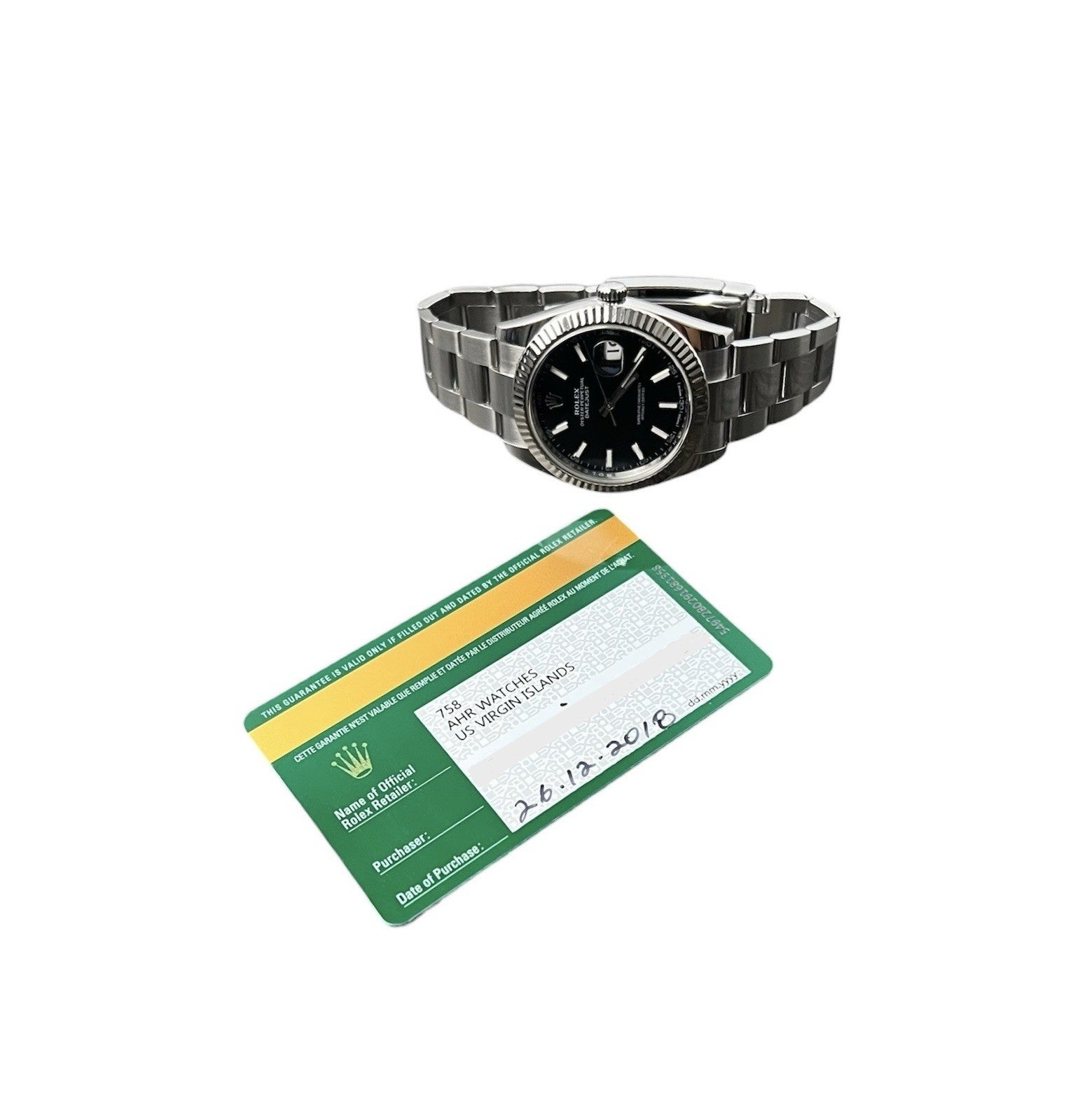 Rolex Datejust Black Dial Stainless Steel 41mm Automatic Movement Mens 126334