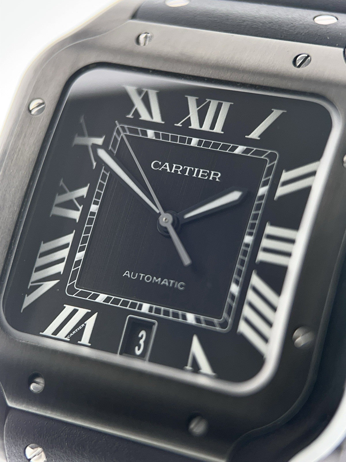 Cartier Santos Stainless Steel Black Dial 39mm Automatic Men’s Watch WSSA0039