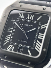 Cartier Santos Stainless Steel Black Dial 39mm Automatic Men’s Watch WSSA0039