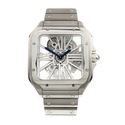 Cartier Santos Skeleton Dial Stainless 39.8mm Manual Wind Men's Watch WHSA0015