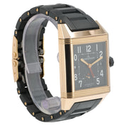 LeCoultre Reverso Squadra Hometime Black Dial 18k Rose Gold Auto Watch Q7002671