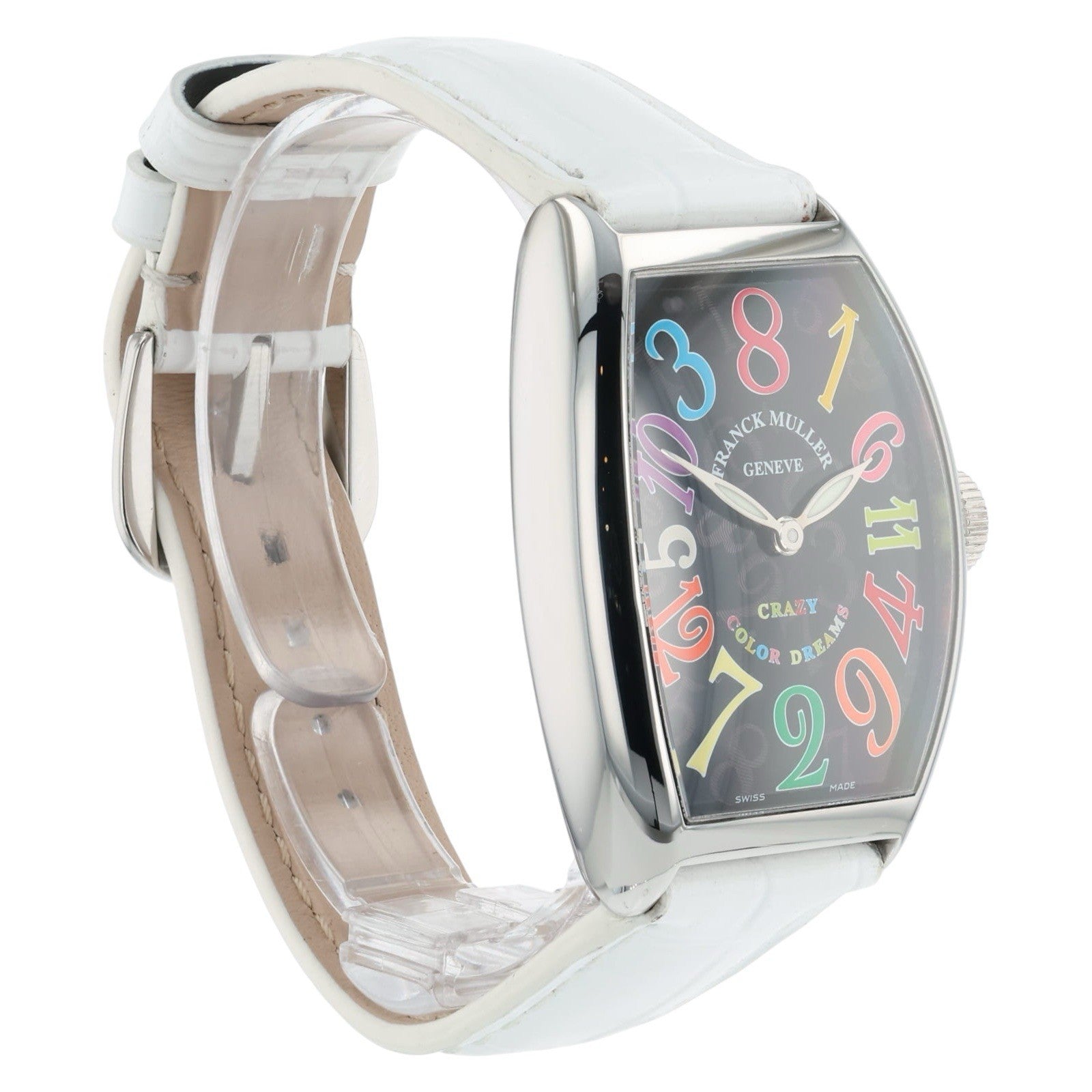 Franck Muller Crazy Hour Steel Black Dial 32mm Automatic Mens 5850 CH COL RM