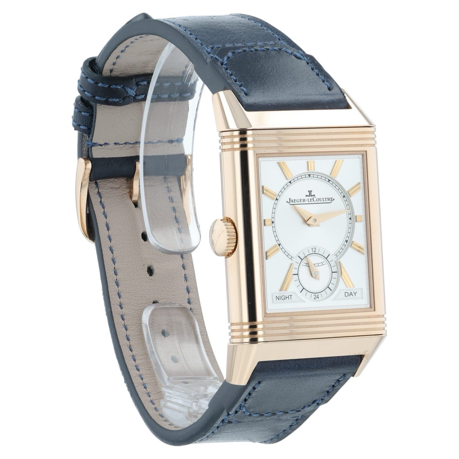 JLC Reverso Duoface Silver & Blue Dial Steel 47x28mm Manual Wind Mens Q3982590