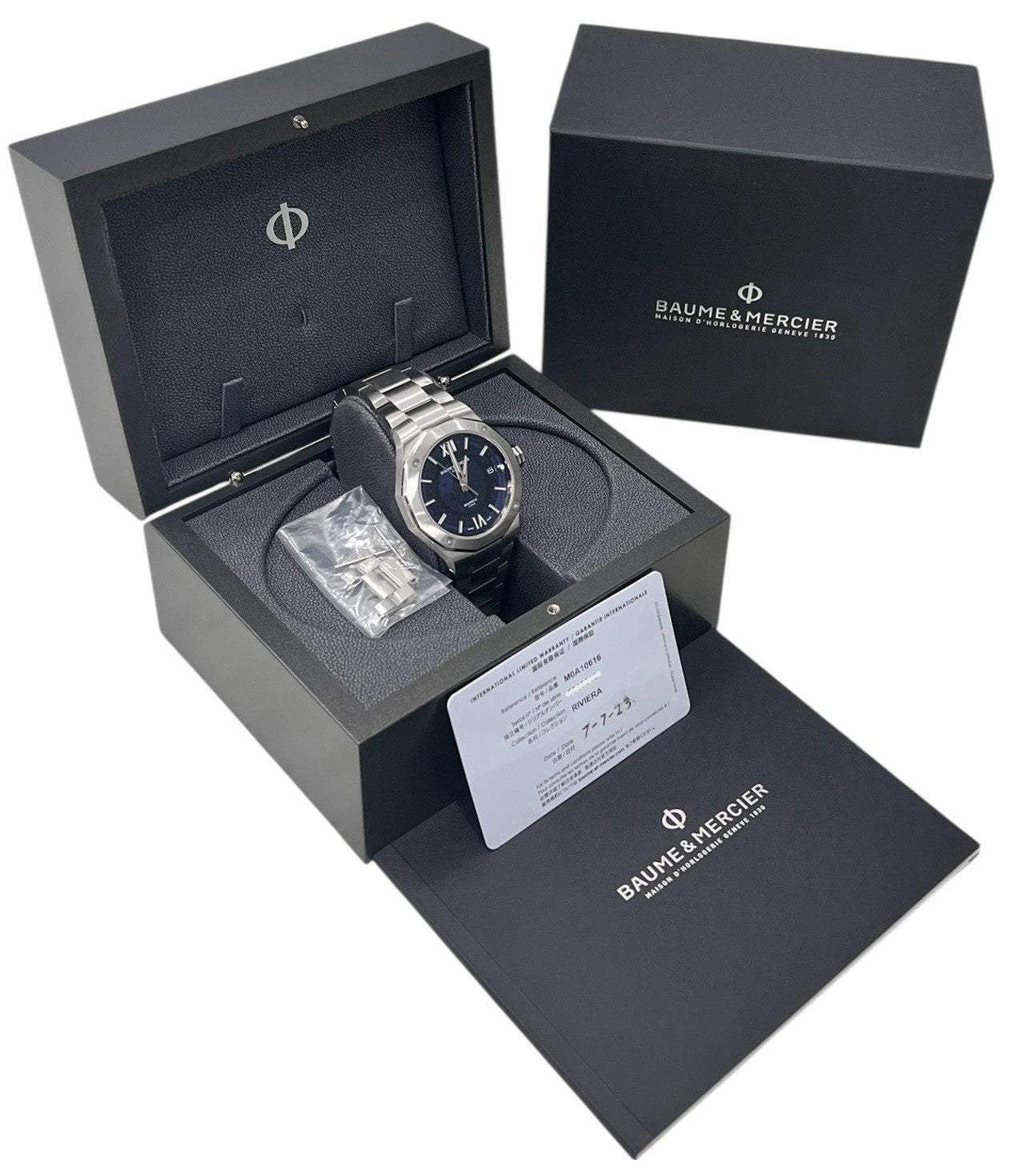 Baume & Mercier Riviera Steel Blue Dial 42mm Automatic Mens Watch M0A10616