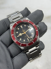 2014 Tudor Black Bay Smiley Stainless Steel Red 41mm Automatic Watch 79220R